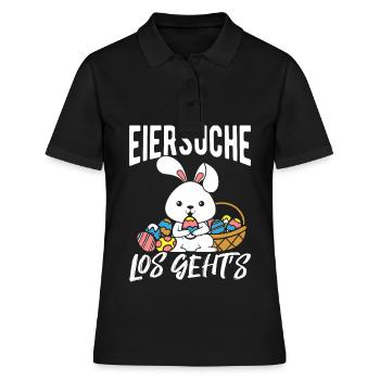chasse aux œufs Let’s Go Pâques lapin de Pâques oeufs de Pâques Ki - Polo Femme - noir - Devant - Ailine (174cm)