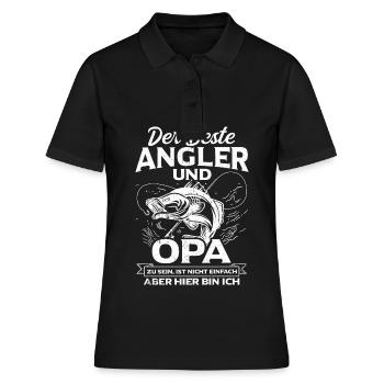 Pêcheur à la ligne Pêche Vacances Pêche au poisson Grand-père - Polo Femme - noir - Devant - Ailine (174cm)