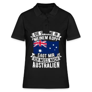 Australie Vacances Sun Beach Kangaroo Party Roadt - Polo Femme - noir - Devant - Ailine (174cm)