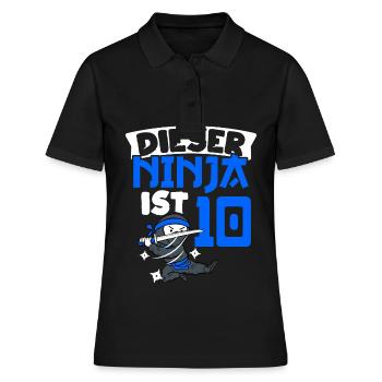 Dieser Ninja Ist 10 Geburtstag Ninja Gürtel Ninja - Frauen Polo Shirt - Schwarz - Vorne - Ailine (174cm)