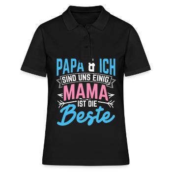 Papa et moi sommes d’accord pour dire que maman est la meilleure chérie - Polo Femme - noir - Devant - Ailine (174cm)