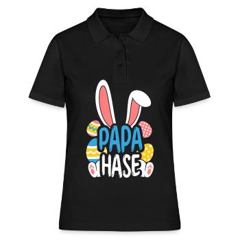 Papa Lapin Cadeau de Fête des Pères Lapin de Pâques Papa - Polo Femme - noir - Devant - Ailine (174cm)