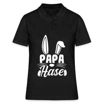 Cadeau de papa lapin Pâques Fête des pères Papa lapin - Polo Femme - noir - Devant - Ailine (174cm)