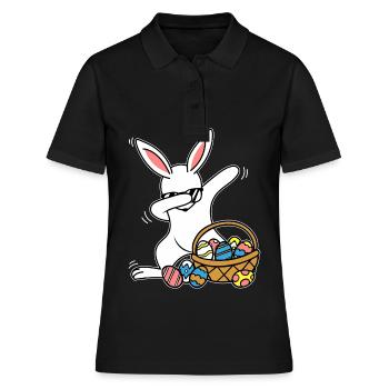 Dabbing Lapin de Pâques Lapin de Pâques - Polo Femme - noir - Devant - Ailine (174cm)