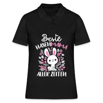 Best Bunny Mom Ever Bunny Rabbit Easter - Women's Polo Shirt - black - Front - Ailine (174cm)