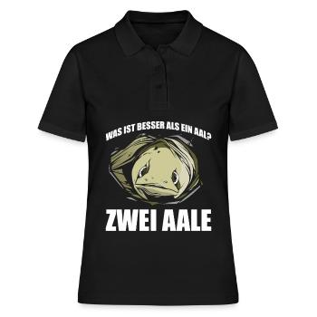 Was ist besser als ein Aal? Zwei Aale - Frauen Polo Shirt - Schwarz - Vorne - Ailine (174cm)