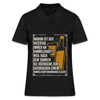 Warum Ist Der Vatertag Immer An Himmelfahrt? Nach - Frauen Polo Shirt - Schwarz - Vorne - Ailine (174cm)