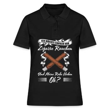 Zigarre Rauchen Für Zigarrenliebhaber Zigarrenrauc - Frauen Polo Shirt - Schwarz - Vorne - Ailine (174cm)