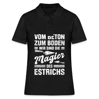 Estrich Legen Für Estrichleger Estrichbauer Handwe - Frauen Polo Shirt - Schwarz - Vorne - Ailine (174cm)