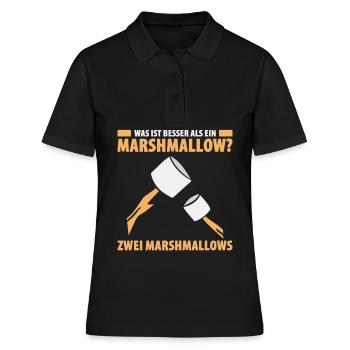 Was ist besser als ein Marshmallow? Zwei Marshmall - Frauen Polo Shirt - Schwarz - Vorne - Ailine (174cm)