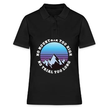 Kein Berg zu hoch, kein Weg zu lang - Frauen Polo Shirt - Schwarz - Vorne - Ailine (174cm)