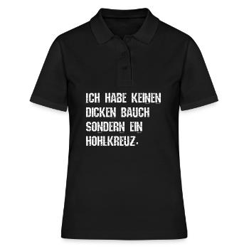 Hohlkreuz Dicker Bauch Geschenk Shirt - Frauen Polo Shirt - Schwarz - Vorne - Ailine (174cm)