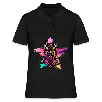 Deutscher Schäferhund - Frauen Polo Shirt - Schwarz - Vorne - Ailine (174cm)