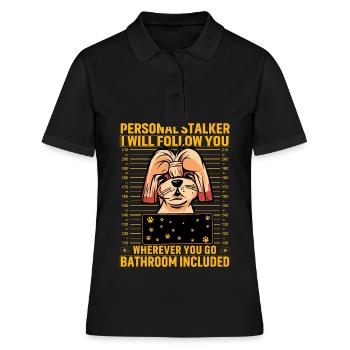 Shih Tzu Stalker - Polo Femme - noir - Devant - Ailine (174cm)