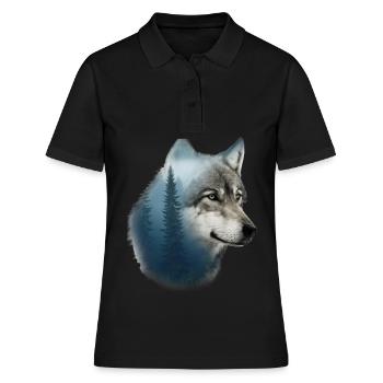 Wolf - Frauen Polo Shirt - Schwarz - Vorne - Ailine (174cm)