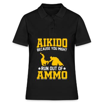 Aikido, weil dir die Munition ausgehen könnte - Frauen Polo Shirt - Schwarz - Vorne - Ailine (174cm)