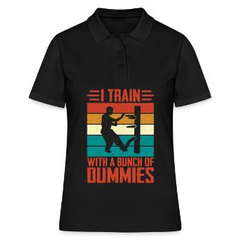 I train with a bunch of dummies Wing Chun - Women's Polo Shirt - black - Front - Ailine (174cm)