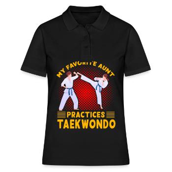 Meine Lieblingstante trainiert Taekwondo - Frauen Polo Shirt - Schwarz - Vorne - Ailine (174cm)