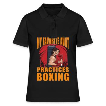 MEINE Lieblingstante trainiert Boxen - Frauen Polo Shirt - Schwarz - Vorne - Ailine (174cm)