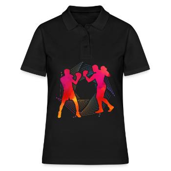 Boxen - Frauen Polo Shirt - Schwarz - Vorne - Ailine (174cm)