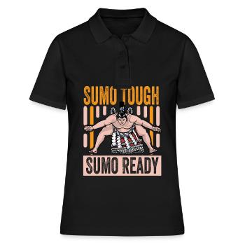 Sumo zäh Sumo bereit - Frauen Polo Shirt - Schwarz - Vorne - Ailine (174cm)