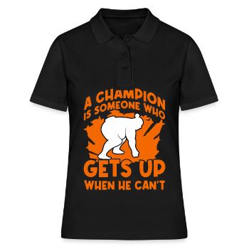 A Champion is someone who gets up when he can't - Women's Polo Shirt - black - Front - Ailine (174cm)