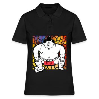 Sumo - Frauen Polo Shirt - Schwarz - Vorne - Ailine (174cm)