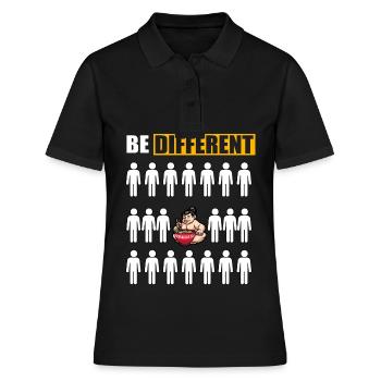 Sumo anders sein - Frauen Polo Shirt - Schwarz - Vorne - Ailine (174cm)