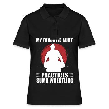 Meine Lieblingstante trainiert Sumo-Ringer - Frauen Polo Shirt - Schwarz - Vorne - Ailine (174cm)