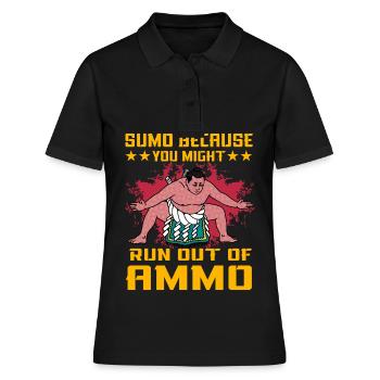 Sumo, weil Ihnen die Munition ausgehen könnte - Frauen Polo Shirt - Schwarz - Vorne - Ailine (174cm)