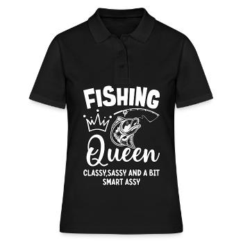 Fishing Queen cassy sassy and a bit sassy - Women's Polo Shirt - black - Front - Ailine (174cm)