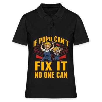 Wenn Popo es nicht reparieren kann, kann es niemand - Frauen Polo Shirt - Schwarz - Vorne - Ailine (174cm)
