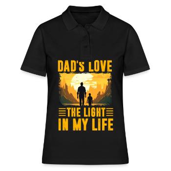 Papa aime la lumière dans ma vie - Polo Femme - noir - Devant - Ailine (174cm)