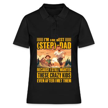 I'm the best Step Dad - Women's Polo Shirt - black - Front - Ailine (174cm)