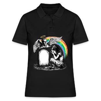 Mourning Dad Daughter Grave Angel - Women's Polo Shirt - black - Front - Ailine (174cm)