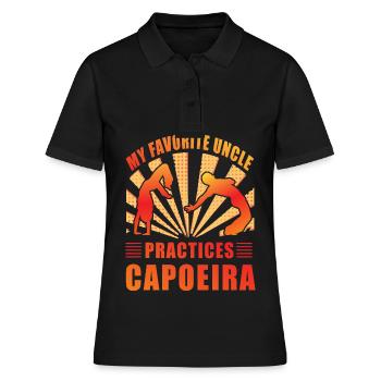 Mon oncle préféré pratique la Capoeira - Polo Femme - noir - Devant - Ailine (174cm)