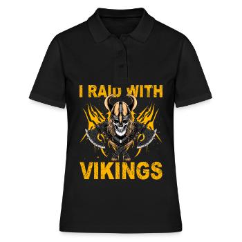 Je fais un raid avec les Vikings - Polo Femme - noir - Devant - Ailine (174cm)