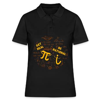 Humour mathématique – Pi vs. nombre imaginaire - Polo Femme - noir - Devant - Ailine (174cm)