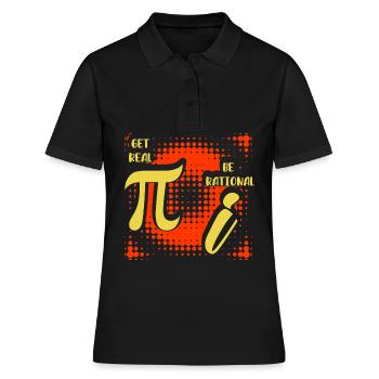 Humour mathématique – Pi vs. nombre imaginaire - Polo Femme - noir - Devant - Ailine (174cm)