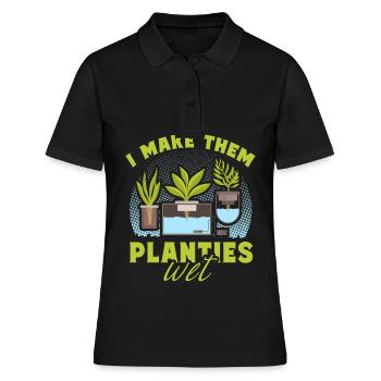 Ich mache sie nass - Frauen Polo Shirt - Schwarz - Vorne - Ailine (174cm)