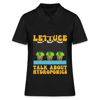 Lettuce talk about Hydroponics - Women's Polo Shirt - black - Front - Ailine (174cm)