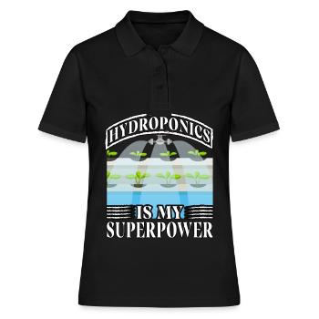 Hydroponics is my superpower - Women's Polo Shirt - black - Front - Ailine (174cm)