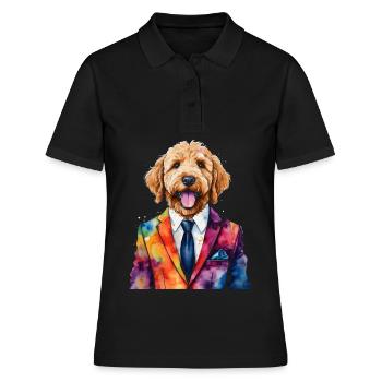Goldendoodle Costume Chien Animal Design Imprimer - Polo Femme - noir - Devant - Ailine (174cm)