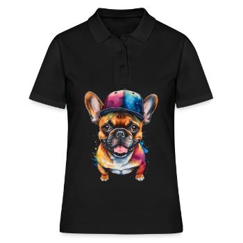 French Bulldog Snapback Cap Frenchie Dog - Women's Polo Shirt - black - Front - Ailine (174cm)