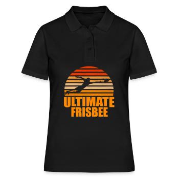 Retro Ultimate Frisbee - Frauen Polo Shirt - Schwarz - Vorne - Ailine (174cm)