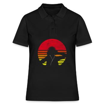 DJ Deejay Djing Retro - Frauen Polo Shirt - Schwarz - Vorne - Ailine (174cm)