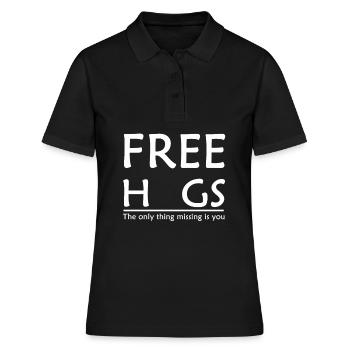 Free Hugs - Polo Femme - noir - Devant - Ailine (174cm)
