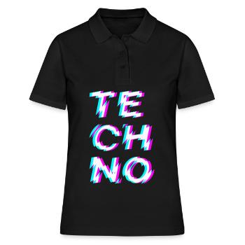 Techno Rave - Frauen Polo Shirt - Schwarz - Vorne - Ailine (174cm)