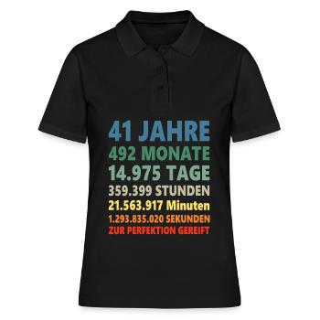 41ter Geburtstag 41 Jahre 41. Geschenk - Frauen Polo Shirt - Schwarz - Vorne - Ailine (174cm)