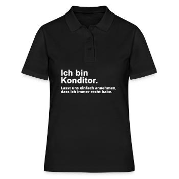 Konditor Spruch Geschenk für Konditoren - Frauen Polo Shirt - Schwarz - Vorne - Ailine (174cm)